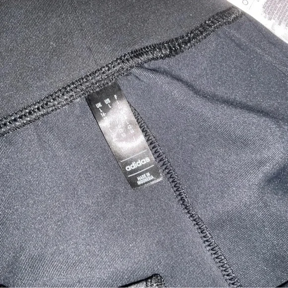 ADIDAS BLACK HIGH WAIsTED YOGA PANTS,  SIZE LARGE - Picture 5 of 5